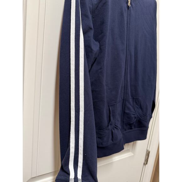 NWT Made for Life Navy White Full zip hoodie white stripe rouched pockets Small - Picture 3 of 6